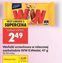 Biedronka Wafelki orzechowe w mlecznej czekoladzie Ww E.Wedel , 47 g oferta
