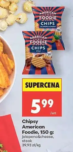 Biedronka Chipsy American Foodie, 150 g oferta
