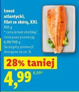 Lidl Łosoś atlantycki, filet ze skórą, XXL oferta