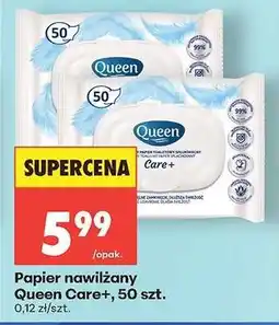 Biedronka Papier nawilżany Queen Care+, 50 szt oferta