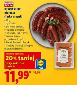 Lidl PIKOK PURE Kiełbasa śląska z szynki oferta