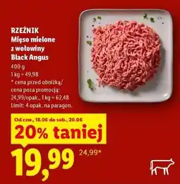 Lidl RZEŹNIK Mięso mielone z wołowiny Black Angus oferta