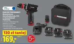 Lidl PARKSIDE PERFORMANCE Akumulatorowa wiertarkowkrętarka 12 V oferta