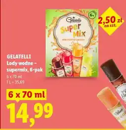 Lidl GELATELLI Lody wodne, supermix, 6-pak oferta