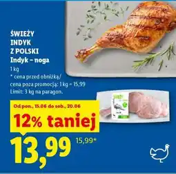 Lidl ŚWIEŻY INDYK Z POLSKI Indyk – noga oferta
