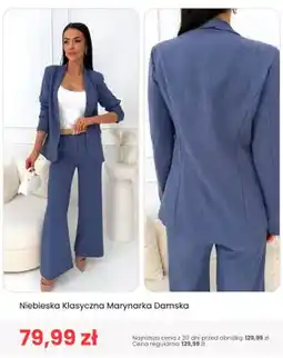 Modna Kiecka Marynarka damska klasyczna niebieska ModnaKiecka.pl oferta