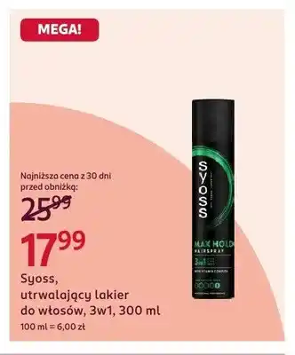 Utrwalający lakier do włosów Syoss