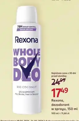 Rossmann Dezodorant w sprayu Rexona Whole Body Deo Rio Coconut oferta
