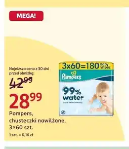 Rossmann Chusteczki nawilżane Pampers Baby Wipes 99% Water oferta
