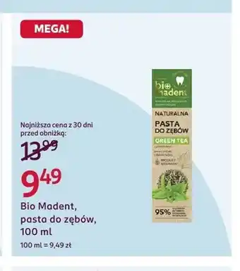 Pasta do zębów Bio Madent Naturalna Green Tea