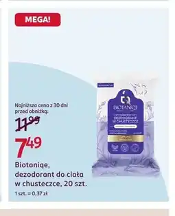Rossmann Dezodorant do ciała w chusteczce Biotaniqe oferta