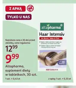 Rossmann Suplement diety w tabletkach Altapharma Haar Intensiv oferta