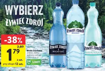 Intermarche Woda źródlana ŻYWIEC ZDRÓJ wybrane rodzaje oferta