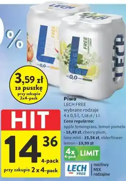 Intermarche Piwo LECH FREE wybrane rodzaje oferta