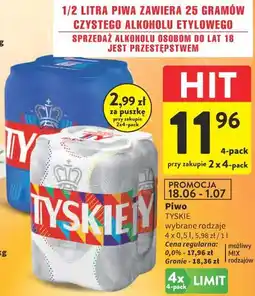 Intermarche Piwo Tyskie wybrane rodzaje oferta