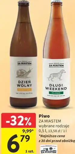Intermarche Piwo ZA MIASTEM wybrane rodzaje oferta