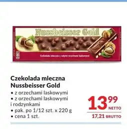 Makro Czekolada mleczna z orzechami laskowymi Nussbeisser Gold oferta