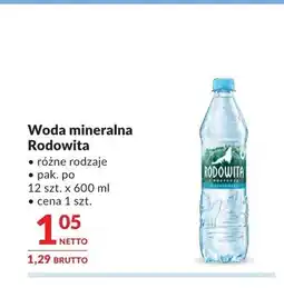 Makro Woda mineralna Rodowita oferta