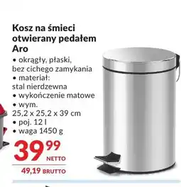 Makro Kosz na śmieci otwierany pedałem Aro oferta