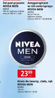E.Leclerc Krem do twarzy ciała i rąk Nivea Men Creme oferta