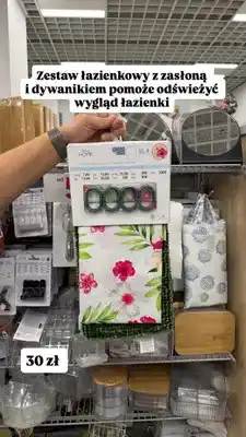 Pepco Zestaw łazienkowy z zasłoną i dywanikiem Pepco Home oferta