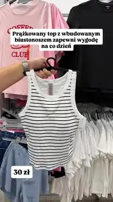Pepco Prążkowany top z wbudowanym biustonoszem oferta