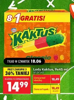 Biedronka Lody Kaktus 9-pak oferta
