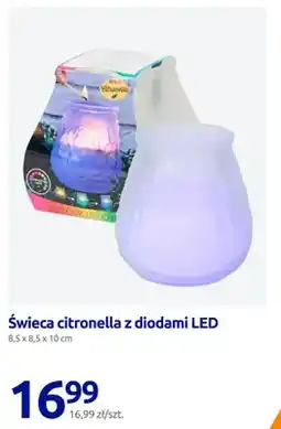 Action Świeca citronella z diodami LED 8,5x8,5x10 cm oferta