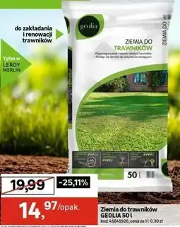 Leroy Merlin Ziemia do trawników GEOLIA oferta
