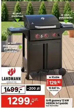 Leroy Merlin Landmann Grill gazowy 12 kW HERON 3+1 palniki oferta