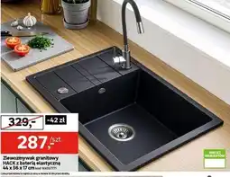 Leroy Merlin Zlewozmywak granitowy HACK z baterią elastyczną 44 x 56 x 17 cm oferta