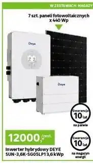 Leroy Merlin Zestaw fotowoltaiczny z inwerterem hybrydowym DEYE SUN-3,6K-SG05LP1 3,6 kWp oferta