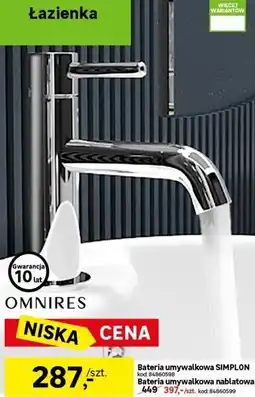 Leroy Merlin Omnires Bateria umywalkowa SIMPLON oferta