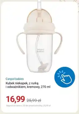 Smyk Kubek niekapek Canpol babies z rurką i odważnikiem kremowy oferta