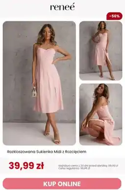 Renee Sukienka midi rozkloszowana z rozcięciem Renee oferta