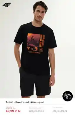 4F T-shirt relaxed z nadrukiem męski 4F oferta