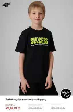 4F T-shirt regular z nadrukiem chłopięcy 4F oferta