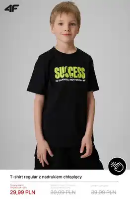 T-shirt regular z nadrukiem chłopięcy 4F