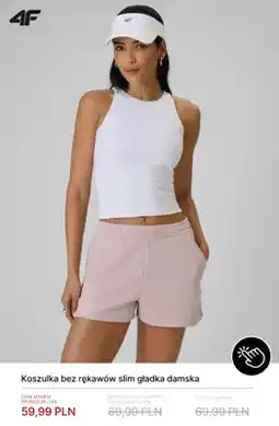 4F Koszulka bez rękawów slim gładka damska 4F oferta