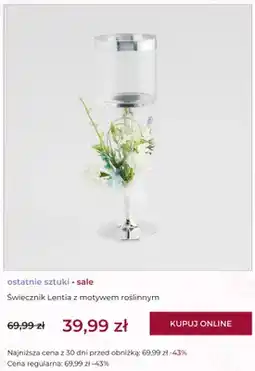 Home&You Świecznik Lentia z motywem roślinnym home&you oferta