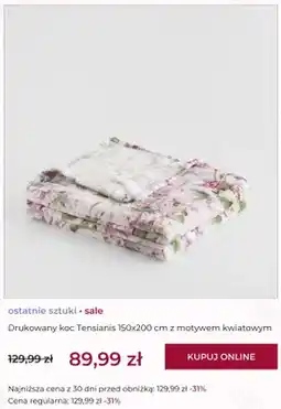 Home&You Koc drukowany Tensianis home&you 150x200 cm z motywem kwiatowym oferta