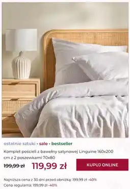 Home&You Komplet pościeli z bawełny satynowej Linguine home&you oferta