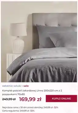 Home&You Komplet pościeli żakardowej Linno 200x220 cm z 2 poszewkami 70x80 oferta