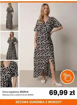 Born2be Beżowa sukienka z wiskozy Born2be oferta