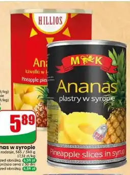 Dino Ananas kawałki w syropie Hillios oferta