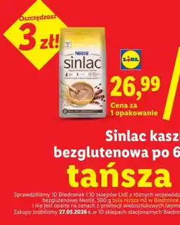 Lidl Kaszka zbożowa bezglutenowa Nestlé Sinlac po 6 miesiącu oferta