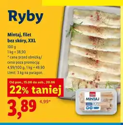 Lidl Mintaj filet bez skóry XXL Targ Rybny Lidla oferta