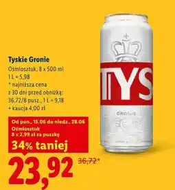 Lidl Piwo Tyskie Gronie 8-pak oferta