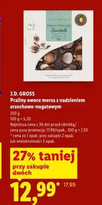 Lidl Praliny owoce morza z nadzieniem orzechowo-nugatowym J.D. Gross oferta