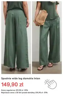 Medicine Spodnie wide leg damskie lniane oferta